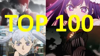 My Top 100 Anime Openings of all time [upl. by Elohcan]