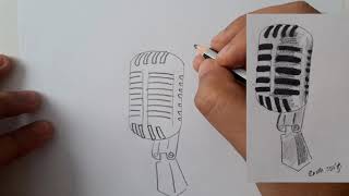 ¿Cómo dibujar de manera realista un micrófono  How to realistically draw a microphone [upl. by Ewan]