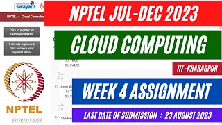 NPTEL Cloud Computing Week 4 Assignment Solutions  Jul  Dec 2023  OPEducore [upl. by Eelyma]