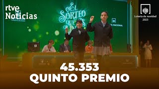 LOTERÍA DE NAVIDAD 45353 QUINTO PREMIO MUY REPARTIDO la mayoría en CIUDAD REAL  RTVE Noticias [upl. by Seline]