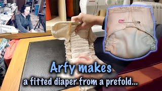 Arfy makes a fitted diaper from a prefold [upl. by Faythe]