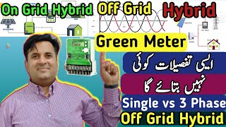 Difference in OnOff Grid Vs HybridSingle3 Phase amp Green MeterImp infohybridongridsolarsystem [upl. by Ransell]