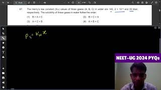 The Henry’s law constant KH values of three gases A B C in water are 145 2 × 10–5 and 35 kbar [upl. by Ynaffik425]