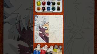 Drawing Dabi  Gouache VS Watercolor 🔥 anime drawing animedrawing mha bnha myheroacademia [upl. by Mckeon]