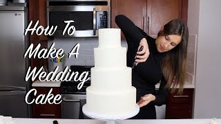 How To Make A Wedding Cake At Home  CHELSWEETS [upl. by Silisav]