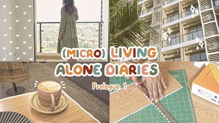 Micro Living Alone Diaries 🐣 Prologue 1 • checking out my tiny apartment installing vinyl flooring [upl. by Figge398]