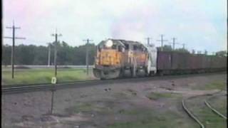 Union Pacific SD402 Blows Dynamic Brake Fan [upl. by Aicela781]