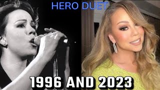 Mariah Carey Hero 1996 and 2023 duet [upl. by Elvie]