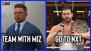 WWE 2K24 Team With Miz vs Go To NXT  Undisputed MyRise Both Paths [upl. by Secundas]