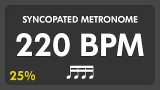 220 BPM  Syncopated Metronome  16th Notes 25 [upl. by Akined]