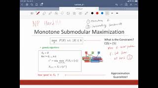 Optimization in Machine Learning Lecture 9Submodular Maximization and Greedy [upl. by Mcclure699]