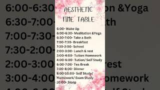 Time Table I Full Day Time Table I Weekday I School I Aesthetic [upl. by Gnni]