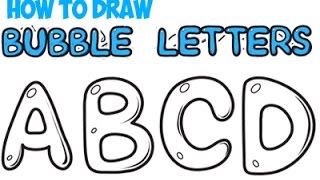 How to Draw Bubble Letters for Beginners AZ Easy for Kids Step by Step Tutorial Simple [upl. by Joerg]