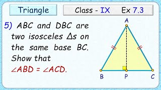 21 ABC is an isosceles triangle with AB  AC Draw AP ⊥ BC to show that ∠B  ∠C Class IX Math [upl. by Mahgem]