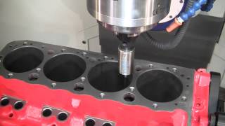 Combo 5axis CNC Cylinder Head amp Block Machining center The CENTROID A560 PortBlock [upl. by Hannej317]