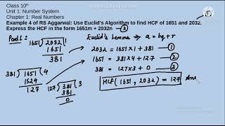 Find HCF of 1651 and 2032 using Euclid Division Algorithm Express HCF in the form of 1651m  2032n [upl. by Eniac]