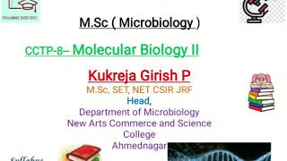 MSc Microbiology I Molecular Biology II I CCTP 8 [upl. by Downey]