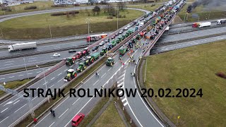 🔥Strajk Rolników PoznańKomorniki 20022024🚜300 ciągników koło autostrady A2🔥 [upl. by Yenffad13]