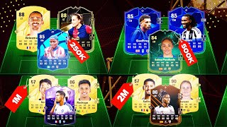 EA FC 25 BEST META TEAMS 100K 150K 200K 250K 500K 1M 15M 2M SQUAD BUILDER [upl. by Ecneitap]