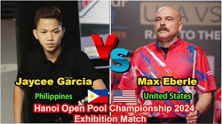 Jaycee Garcia VS Max Eberle  Hanoi Open Pool Championship 2024  Exhibition Match [upl. by Atteynot552]