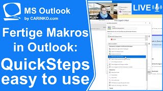 Indra Kohl Live  Fertige Makros in MS Outlook  QuickSteps zur Automatisierung nutzen  carinkocom [upl. by Yerkovich985]