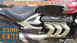 23 Triumph Rocket 3 GT REVIEW and TEST RIDE 2500 CC MONSTER BIKE [upl. by Fleurette348]