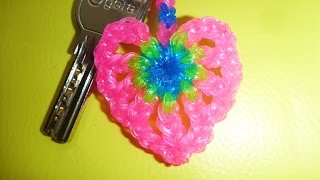 DIY Loom Bands Schlüsselanhänger Herz Geschenk zum Muttertag Mothers day Gift Ideas Heart [upl. by Aylmer]