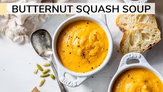 BUTTERNUT SQUASH SOUP  roasted butternut squash soup recipe [upl. by Ehrman]