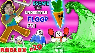 ROBLOX FLOOD ESCAPE Undertale Drowning Sick Town FGTEEV 20 Gameplay  Skit [upl. by Htur]