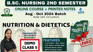 DEMO CLASS 5  nutrition and dietetics  bsc nursing 2nd semester  B Sc NURSING 2024 [upl. by Arnon]