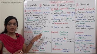 Class 47  Alkaloid Part 03  Types of Alkaloids  Classification of Alkaloids Parts 01 [upl. by Austin]