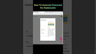 how to Generate App password for nodemailer nodejs nodejstutorial webdevelopment email [upl. by Leibarg]