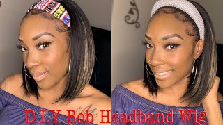 DIY BOB HEADBAND WIG WHIGHLIGHTS  UNDER 25 [upl. by Katuscha]