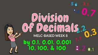 DIVISION OF DECIMALS BY 01 001 0001 10 100 amp 1000  GRADE 6 [upl. by Altman]