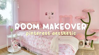 AESTHETIC ROOM MAKEOVER 🎀 pinterest inspired [upl. by Sudoeht750]