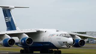 Silkway Airlines IL76 Taxiing to the runway [upl. by Yuk]