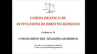 31 LINVALIDITA DEL NEGOZIO GIURIDICO [upl. by Corsiglia]