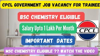 High Salary Government Job Vacancy For BSc Chemistry 🔥🔥  MSc Chemistry Students also watch this [upl. by Klinges651]