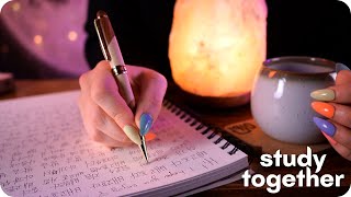 ASMR Studying Together While it Rains Tapping Writing Sounds No Talking 🖋️☔ [upl. by Allebram625]