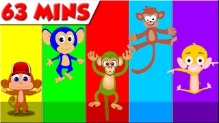 Five Little Monkeys  Nursery Rhymes  Kids Songs [upl. by Aipotu172]