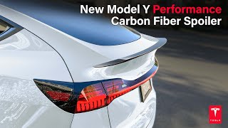 New Tesla Model Y Performance Carbon Fiber Spoiler Upgrade tesla [upl. by Nosmas]