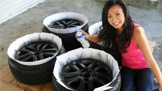 How to Plasti Dip Car Rims  Matte Black Wheels [upl. by Eiramenna]