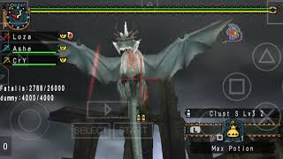 MHFU Ancestral Dragon  White Fatalis vs 4 players [upl. by Anirak]