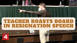 Grosse Pointe teacher roasts board of education in intense resignation speech [upl. by Irrej]