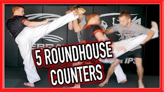 5 ROUNDHOUSE KICK COUNTERS for Self Defence Street Fight MMA etc  FightTips Tutorial [upl. by Benita]