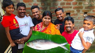 আজ প্রসেনের বৌয়ের হাতে গ্রাম্য পদ্ধতিতে সর্ষে ইলিশ মাছ রান্না খাওয়া  Sorshe Ilish recipe [upl. by Marucci]