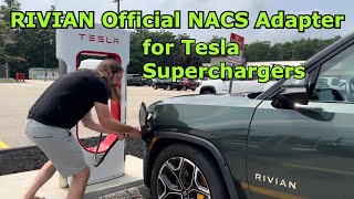 Rivian Official NACS Adapter for Tesla Superchargers [upl. by Aremahs]