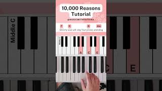 10000 Reasons Part 8  Easy Piano Tutorial shorts worshiptutorials pianotutorial musicchords [upl. by Htenek]