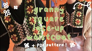 The Willow Waistcoat  crochet 70s granny square vest  PDF Pattern [upl. by Shawn]