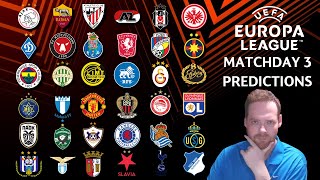 My Europa League Matchday 3 Predictions [upl. by Porcia]